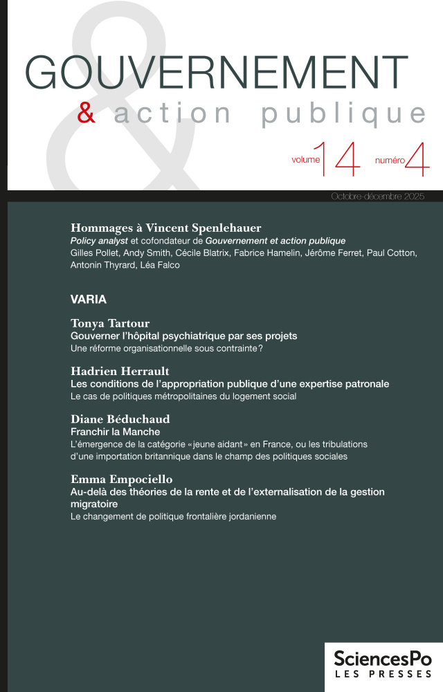 Couverture revue Gouvernement et action publique