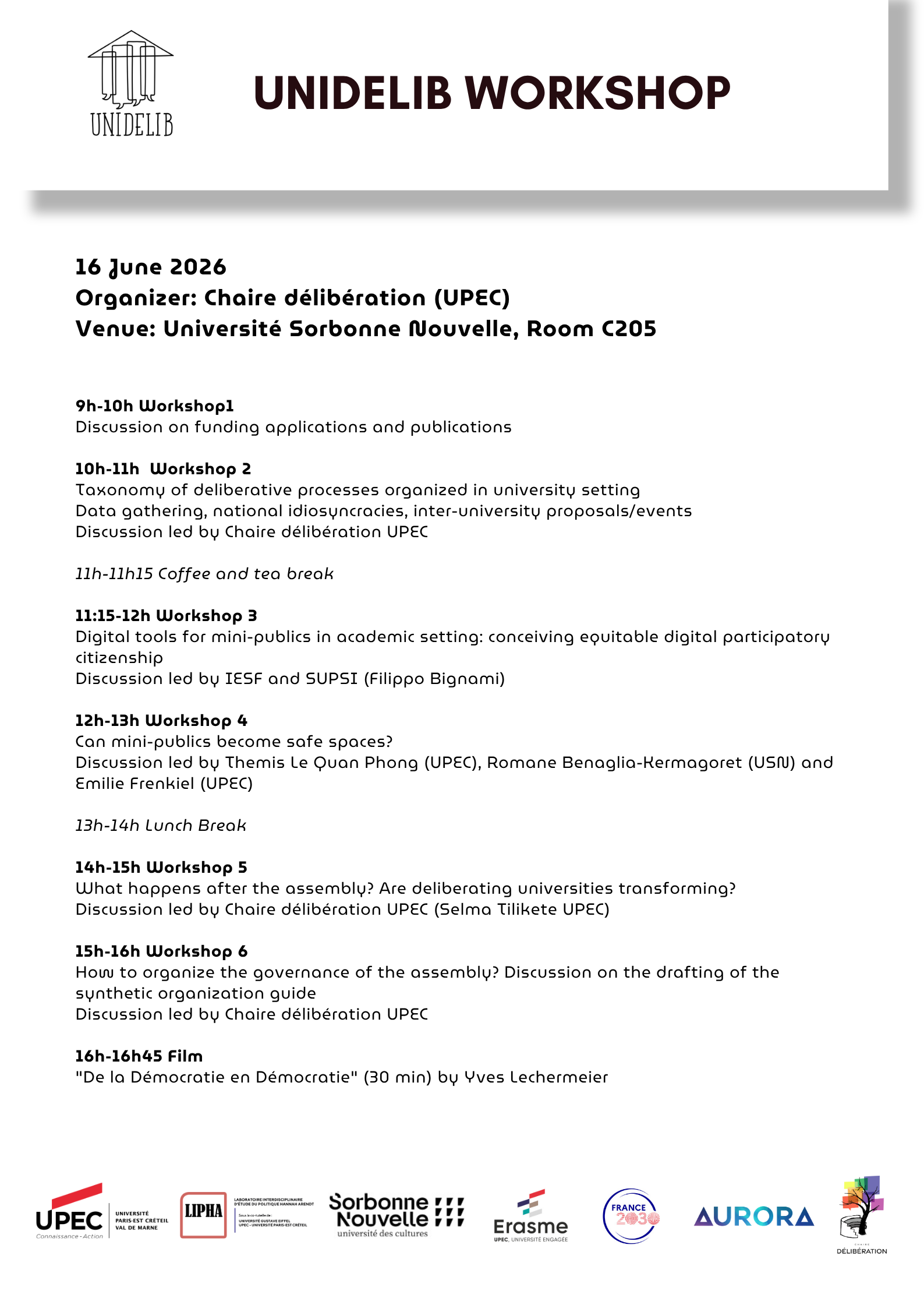 Programme 16 juin 2026